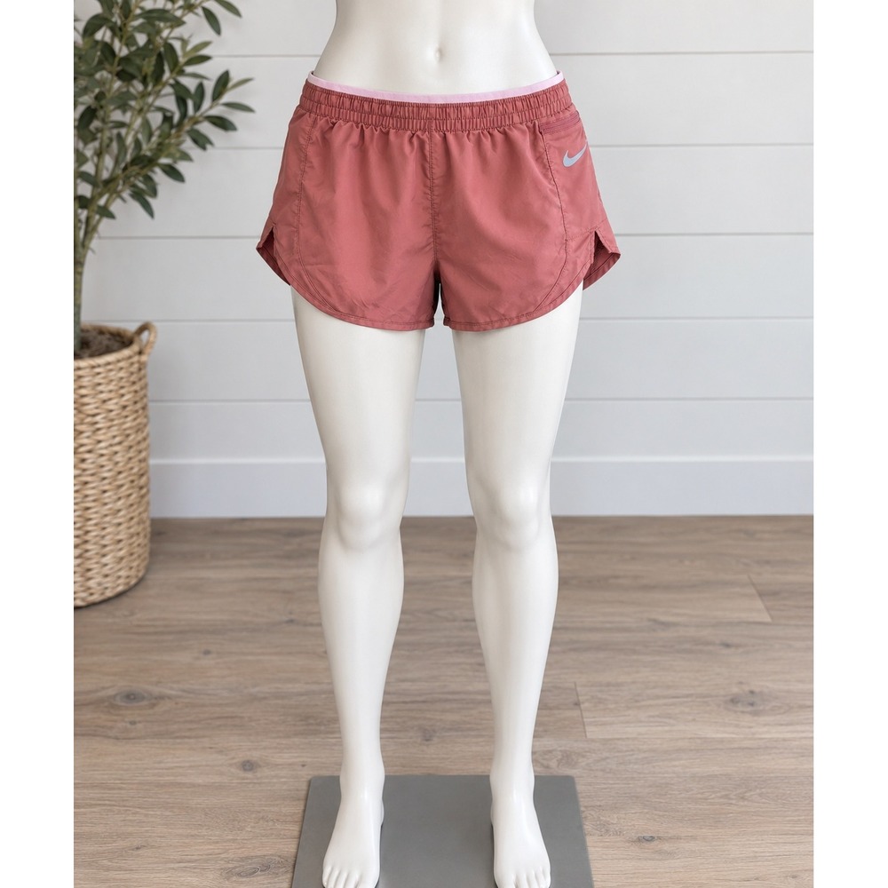 Nike Dri-FIT Dusty Rose Running Shorts Women's Small Zip Pocket